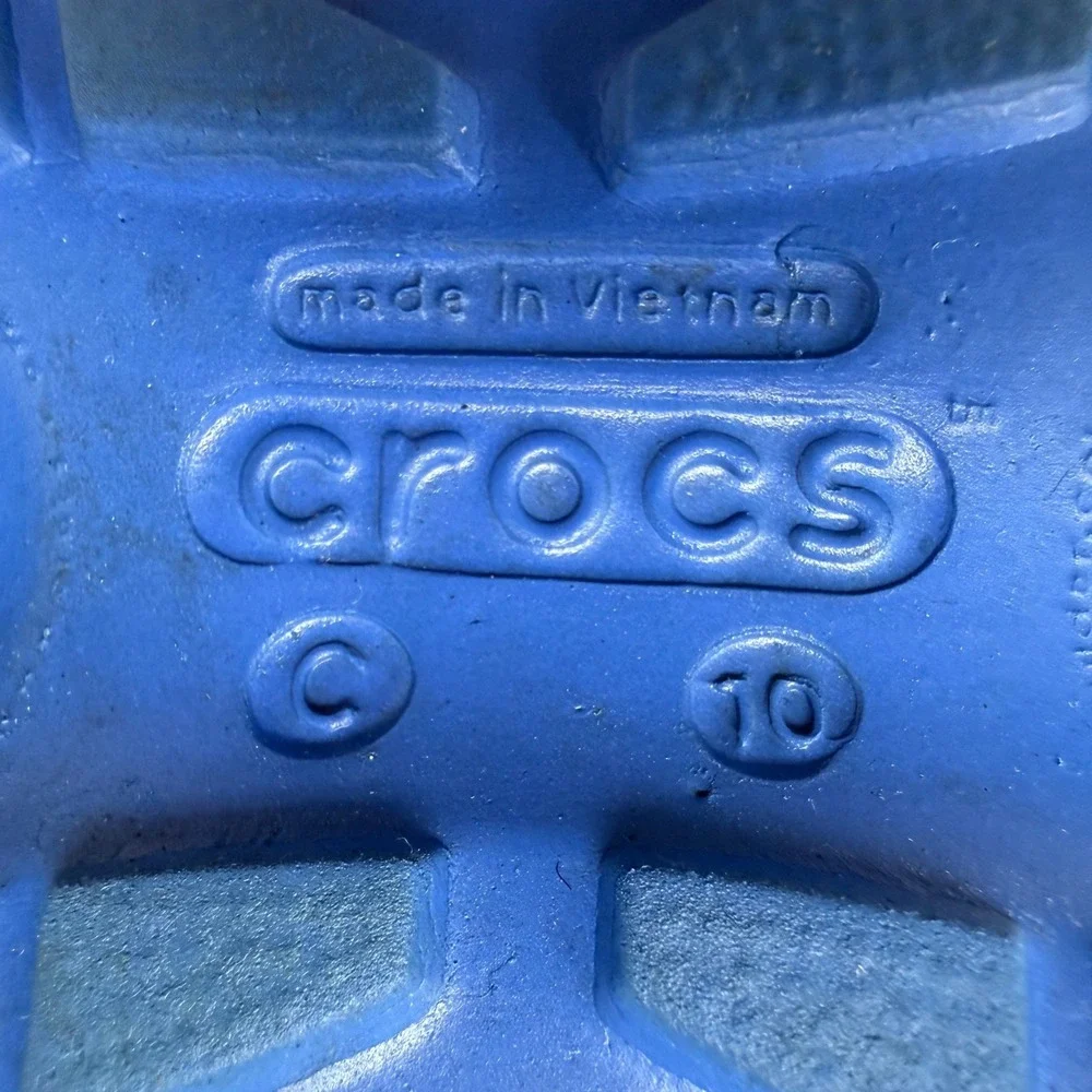 Crocs Kids Handle It Rain Boots Blue Waterproof Pull On Shoes C10 Size 10